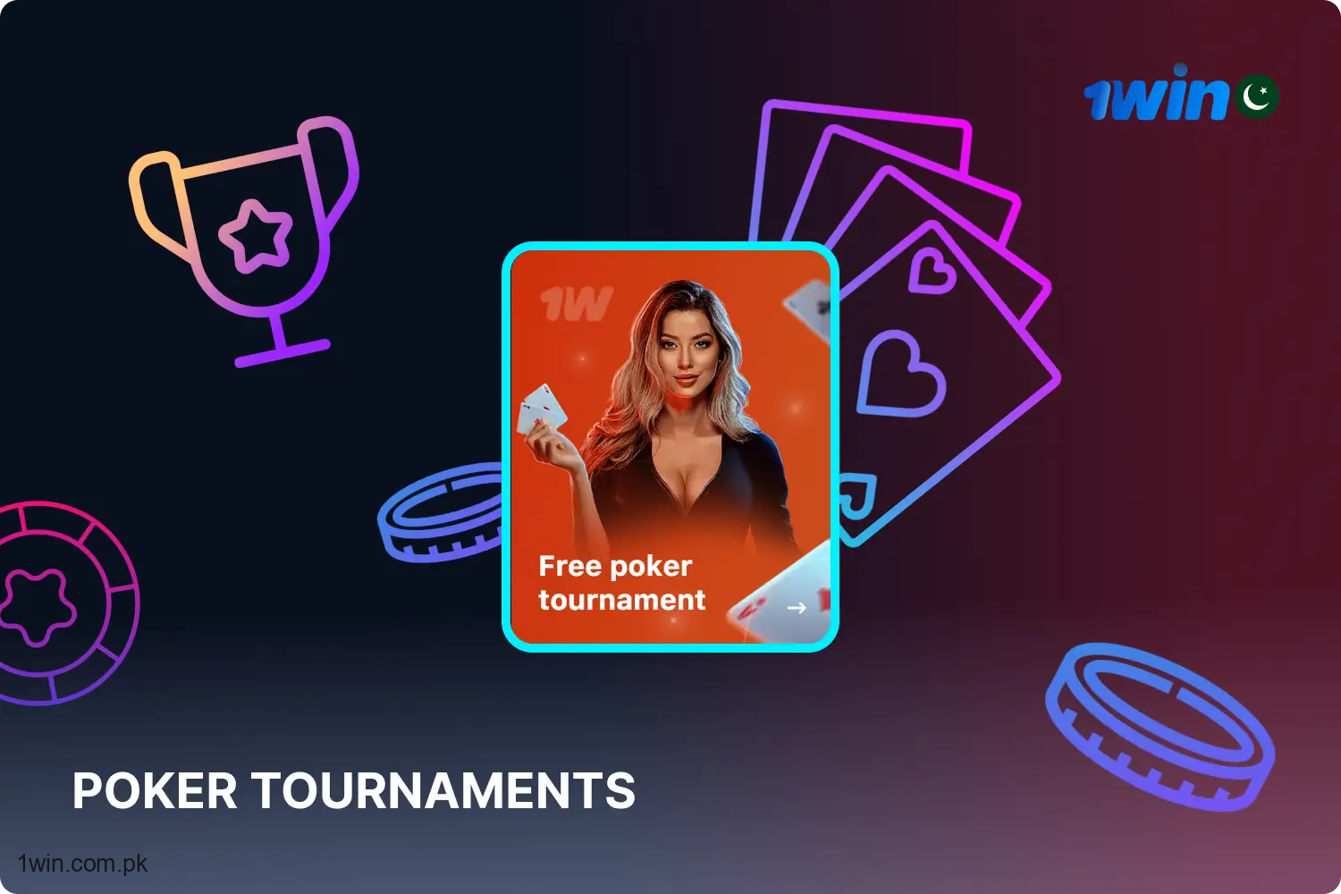 Players in Pakistan are encouraged to participate in 1win’s poker tournaments, all while vying for substantial rewards.