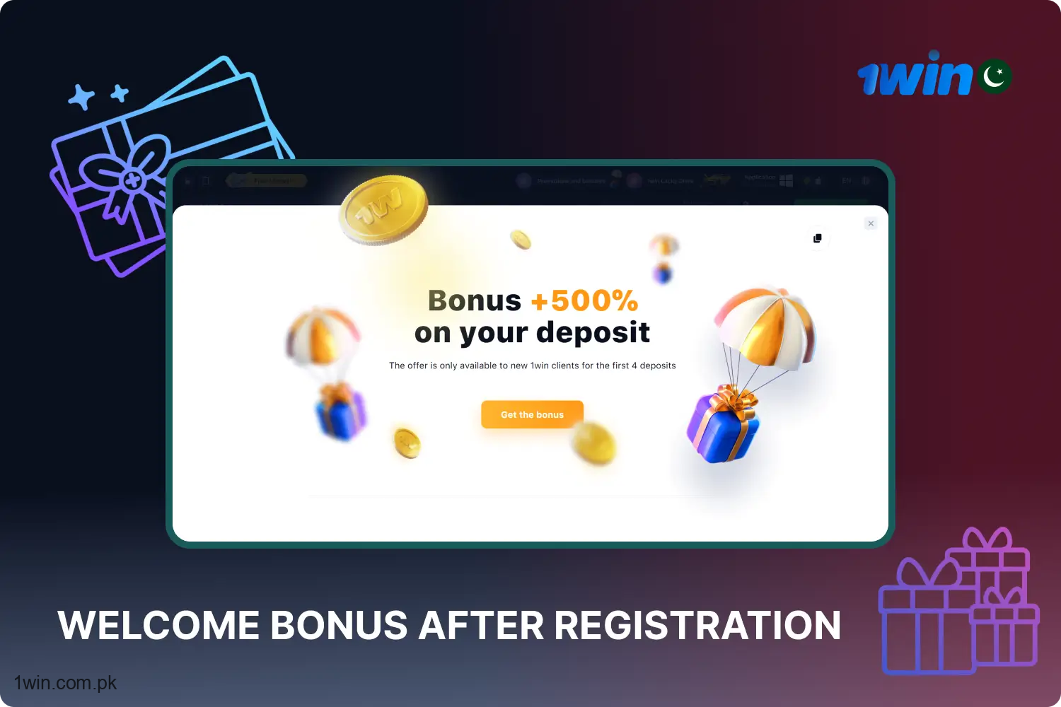 For registration and the initial four deposits: