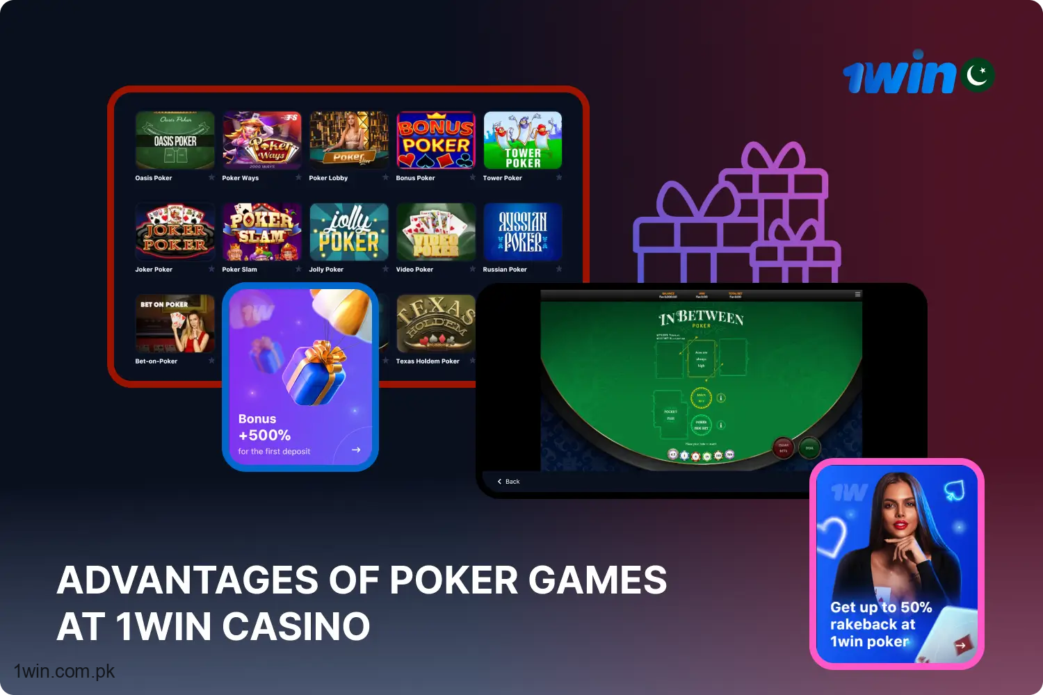 At this moment, you can take part in the weekly and monthly 1win poker tournaments, competing for a significant prize pool if you achieve a Flush Royal.