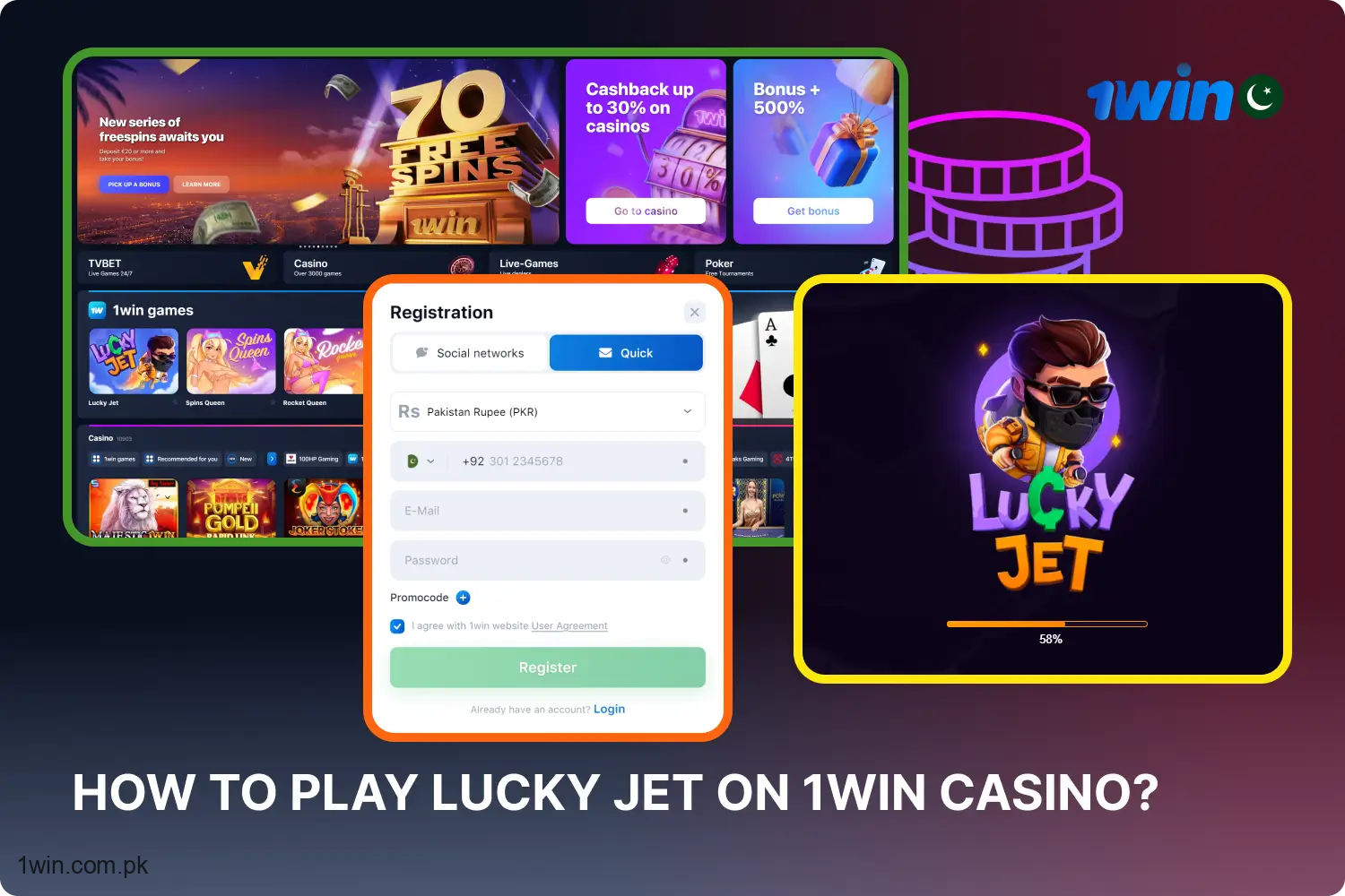 Players hailing from Pakistan can easily dive into the Lucky Jet game on 1win following registration on the platform, a successful deposit, and a review of the game rules.