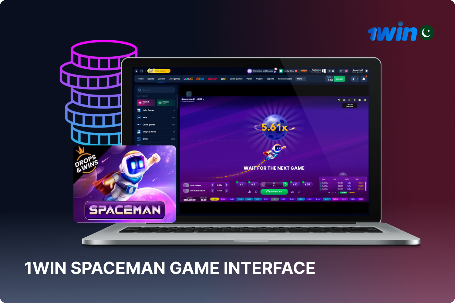 Spaceman features a distinctly designed user interface.
