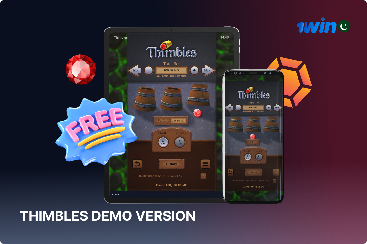The Thimbles demo option in Pakistan allows players to enjoy the game risk-free.